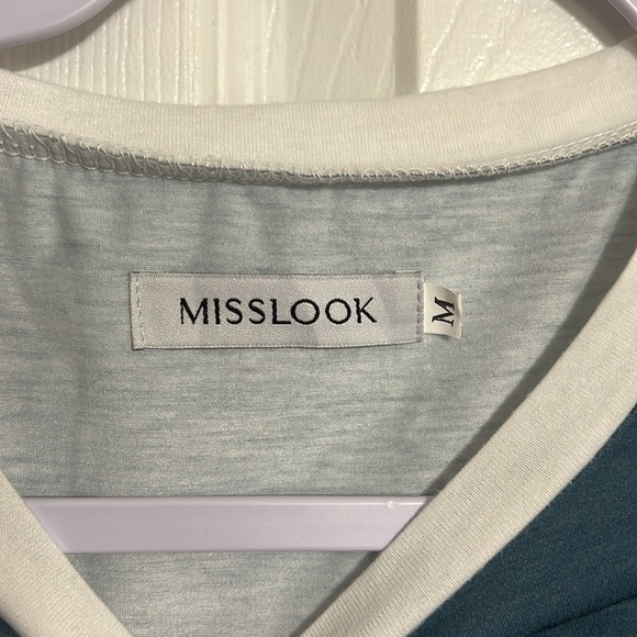 MISSLOOK Women XL Teal Green w/ White Dandelion Graphic Short Sleeve T-Shirt - Picture 4 of 7